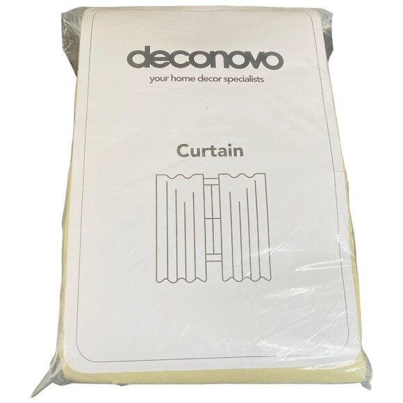 Deconovo Curtains 52 x 84 Inch Solid Beige 2 Panels - Picture 1 of 3